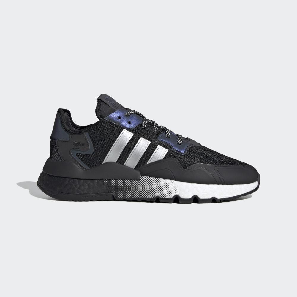 Originals Adidas Nite Jogger Barbati Romania - Negrii/Argintii Metal/Albi EF5403